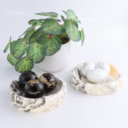 One Mexican Onyx/Calcite White Zebra Rustic Bowl - Expert Wholesale and Supplier of Wholesale Crystals & Bulk Gemstones, ["bowl","Calcite","Catalog Onyx","Decorative Dish","Mexico","onyx"]