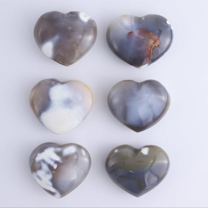 Orca Agate Hearts Set of 6 - Expert Wholesale and Supplier of Wholesale Crystals & Bulk Gemstones, ["Hearts","Madagascar","Orca Agate"]