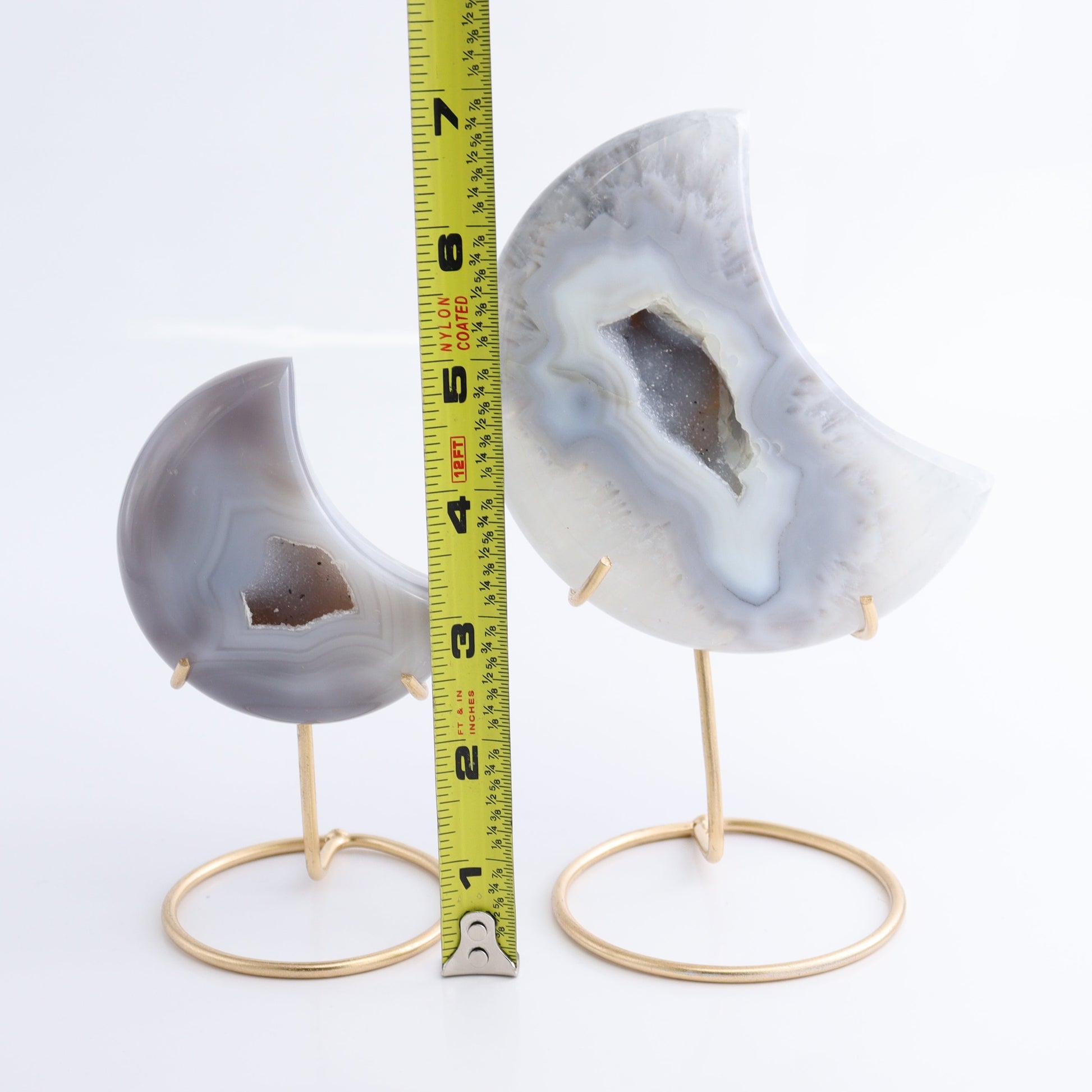 Agate Moons with Stand Set of 5 - Expert Wholesale and Supplier of Wholesale Crystals & Bulk Gemstones, ["Agate","Brazil","moons"]