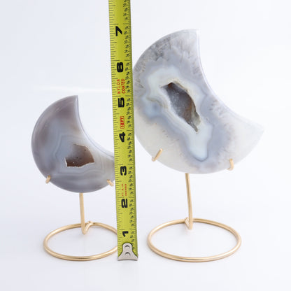 Agate Moons with Stand Set of 5 - Expert Wholesale and Supplier of Wholesale Crystals & Bulk Gemstones, ["Agate","Brazil","moons"]