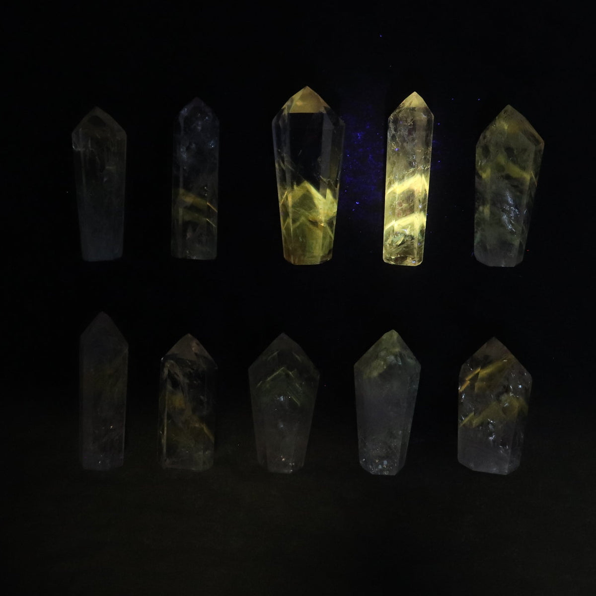 Powellite Amethyst UV Reactive Towers Set of 10