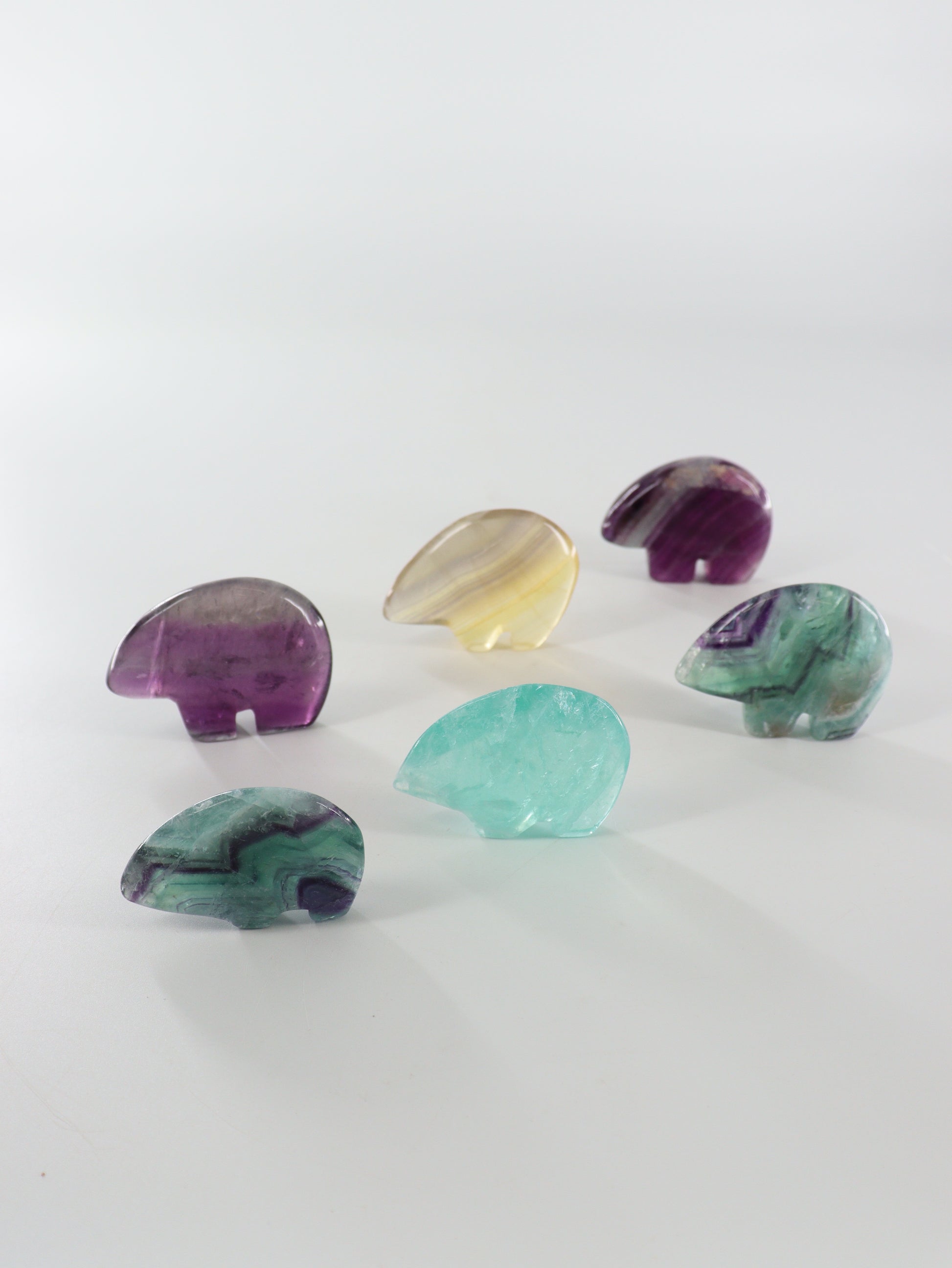 Fluorite Bear Animal Carvings Set of 6 - Expert Wholesale and Supplier of Wholesale Crystals & Bulk Gemstones, []