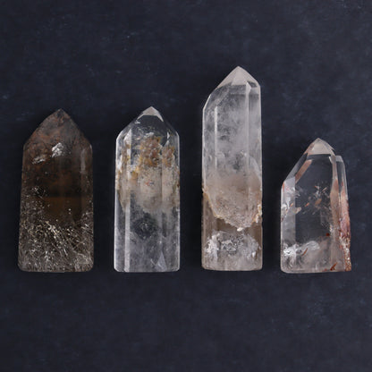 Garden Quartz Towers Set of 7 - Expert Wholesale and Supplier of Wholesale Crystals & Bulk Gemstones, ["Brazil","Garden Quartz","Quartz","Towers"]