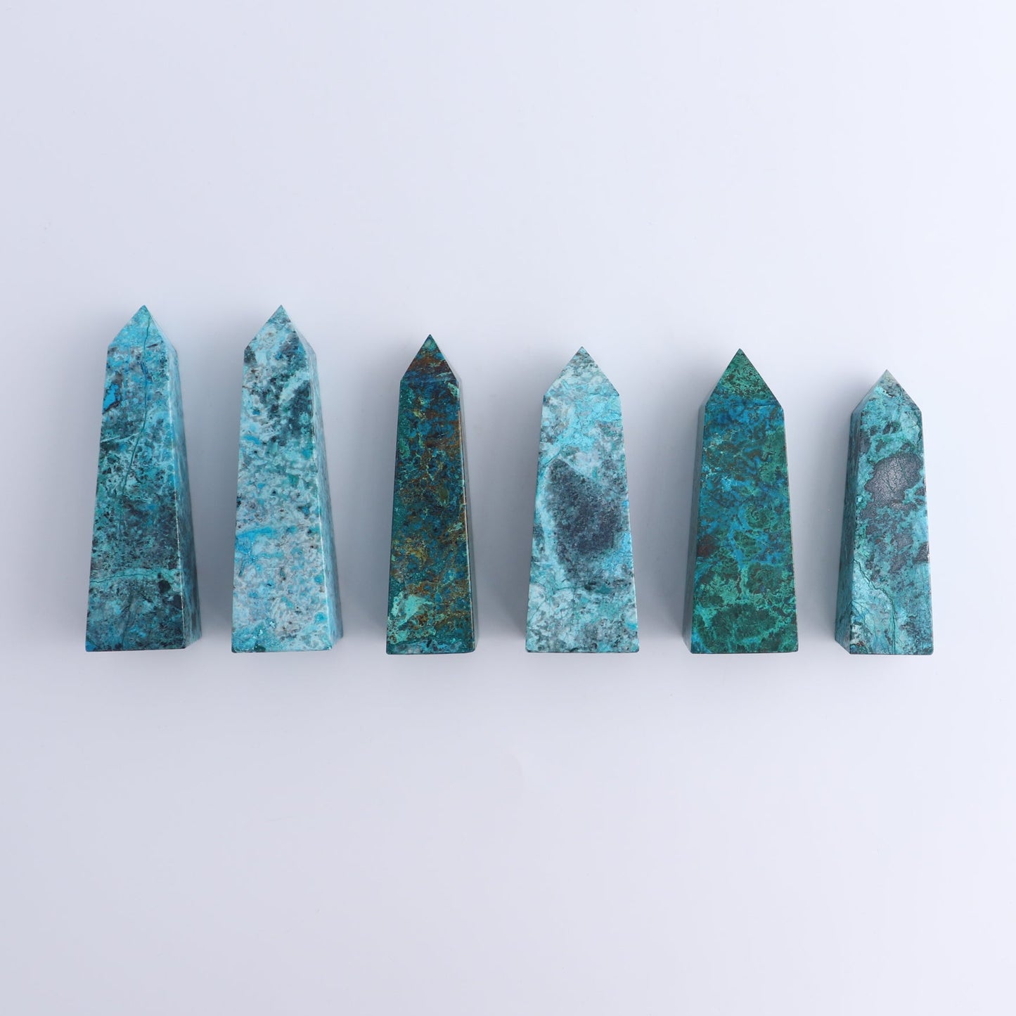 Chrysocolla Towers Set of 6