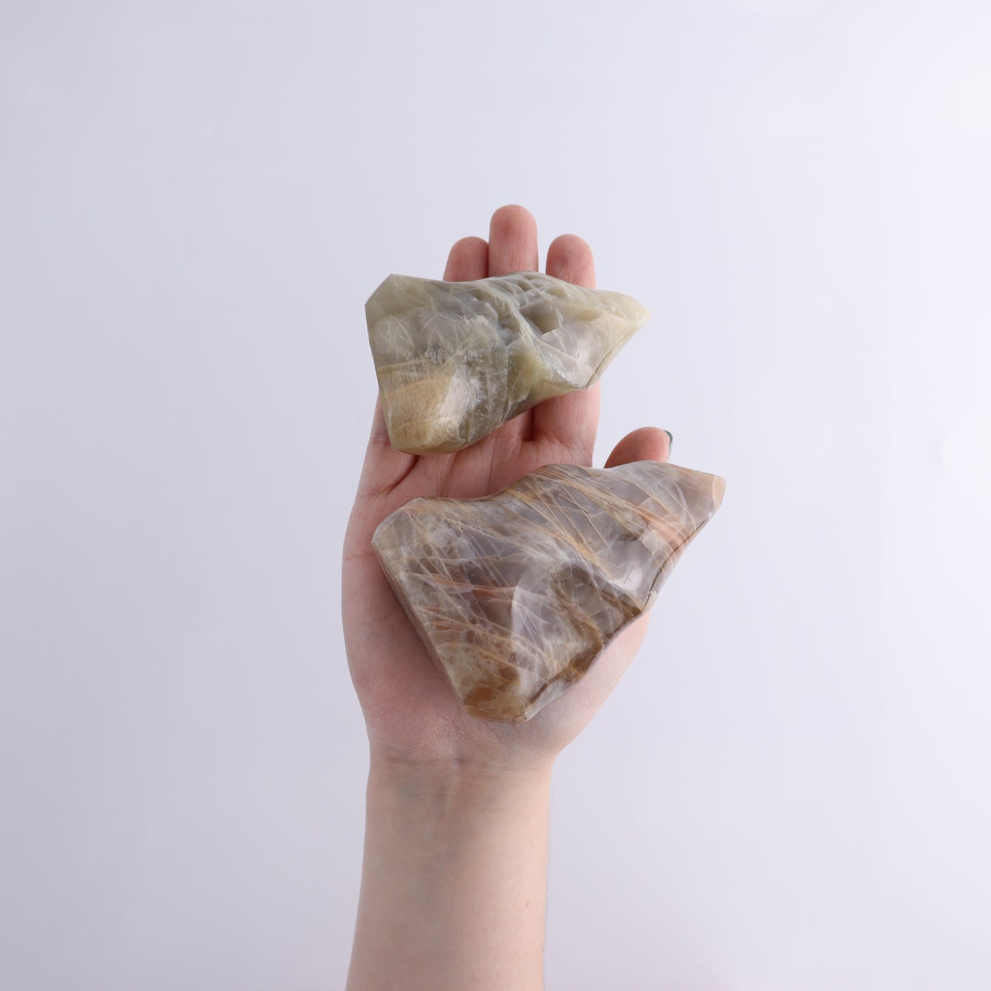 Peach Moonstone Flames Set of 10 - Expert Wholesale and Supplier of Wholesale Crystals & Bulk Gemstones, ["flames","Madagascar","Peach Moonstone"]