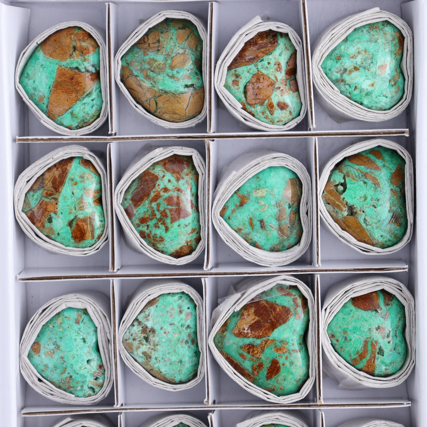Smithsonite Hearts Set of 20 - Expert Wholesale and Supplier of Wholesale Crystals & Bulk Gemstones, ["Hearts","Smithsonite"]