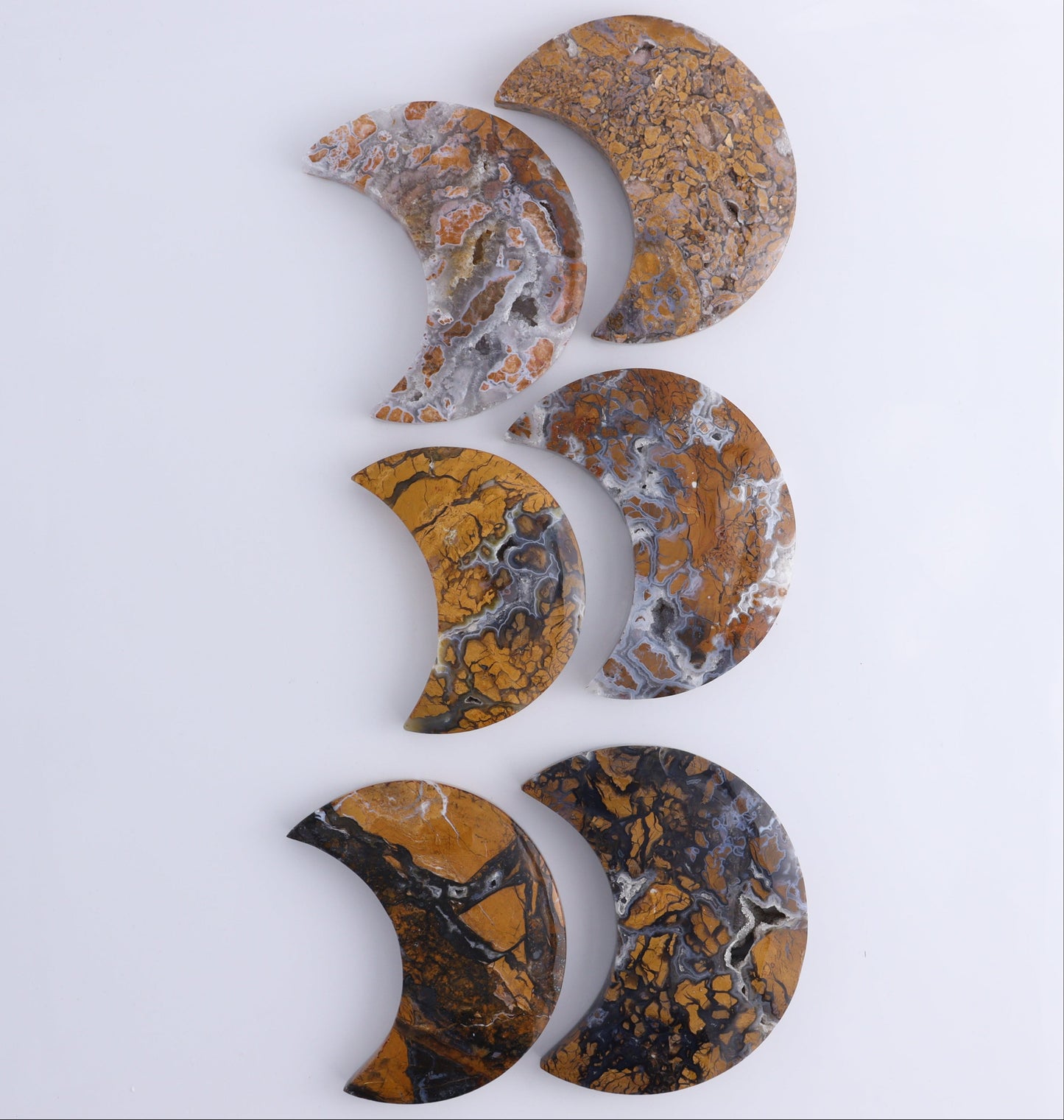Brecciated Jasper Moons Set of 6 - Expert Wholesale and Supplier of Wholesale Crystals & Bulk Gemstones, ["Brecciated Jasper","Indonesia","moons"]