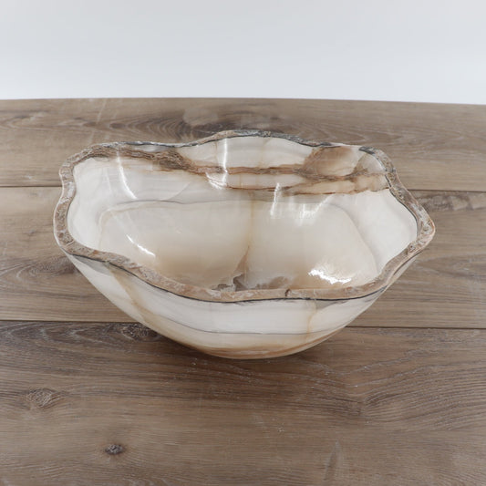 Mexican Onyx/Calcite Bowl 12" - Expert Wholesale and Supplier of Wholesale Crystals & Bulk Gemstones, ["Bowls","Calcite","Mexico","onyx"]