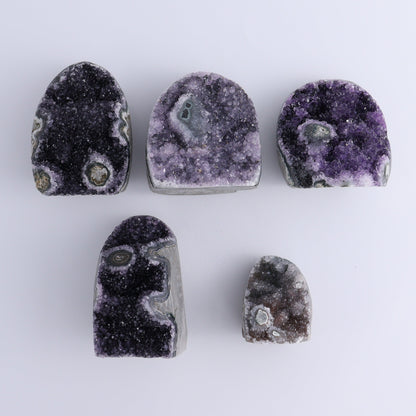 Uruguay Amethyst Cut Base Set of 5 - Expert Wholesale and Supplier of Wholesale Crystals & Bulk Gemstones, ["Amethyst","Cut Base","Uruguay"]