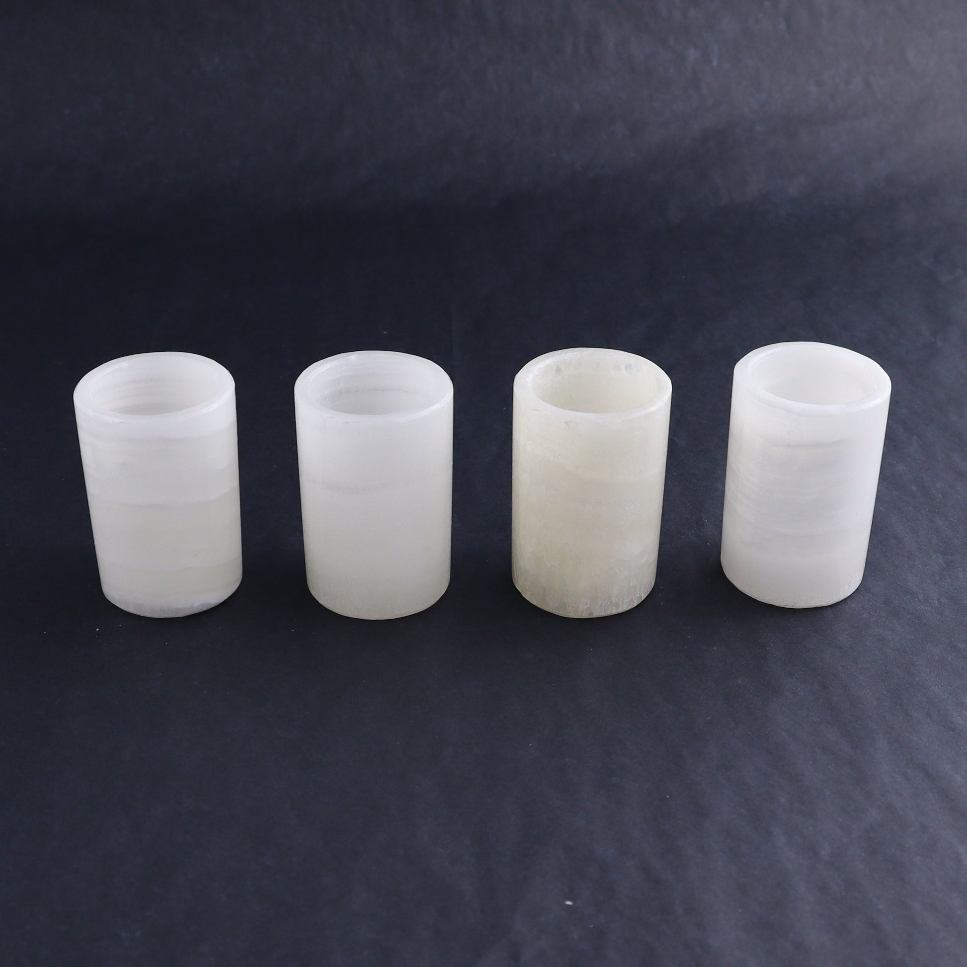 Shot Glass Set Mexican Onyx/Calcite White - Expert Wholesale and Supplier of Wholesale Crystals & Bulk Gemstones, ["Calcite","Catalog Onyx","Mexico","onyx","Shot Glasses"]