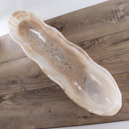 Mexican Onyx/Calcite Canoe Bowl - Expert Wholesale and Supplier of Wholesale Crystals & Bulk Gemstones, ["Bowls","Calcite","canoe","Mexico","onyx"]