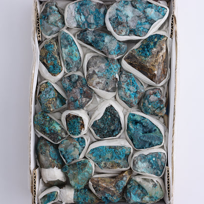 Chrysocolla with Quartz Roughs Flat - Expert Wholesale and Supplier of Wholesale Crystals & Bulk Gemstones, ["Chrysocolla","Flats","Freeforms","Peru","Rough"]
