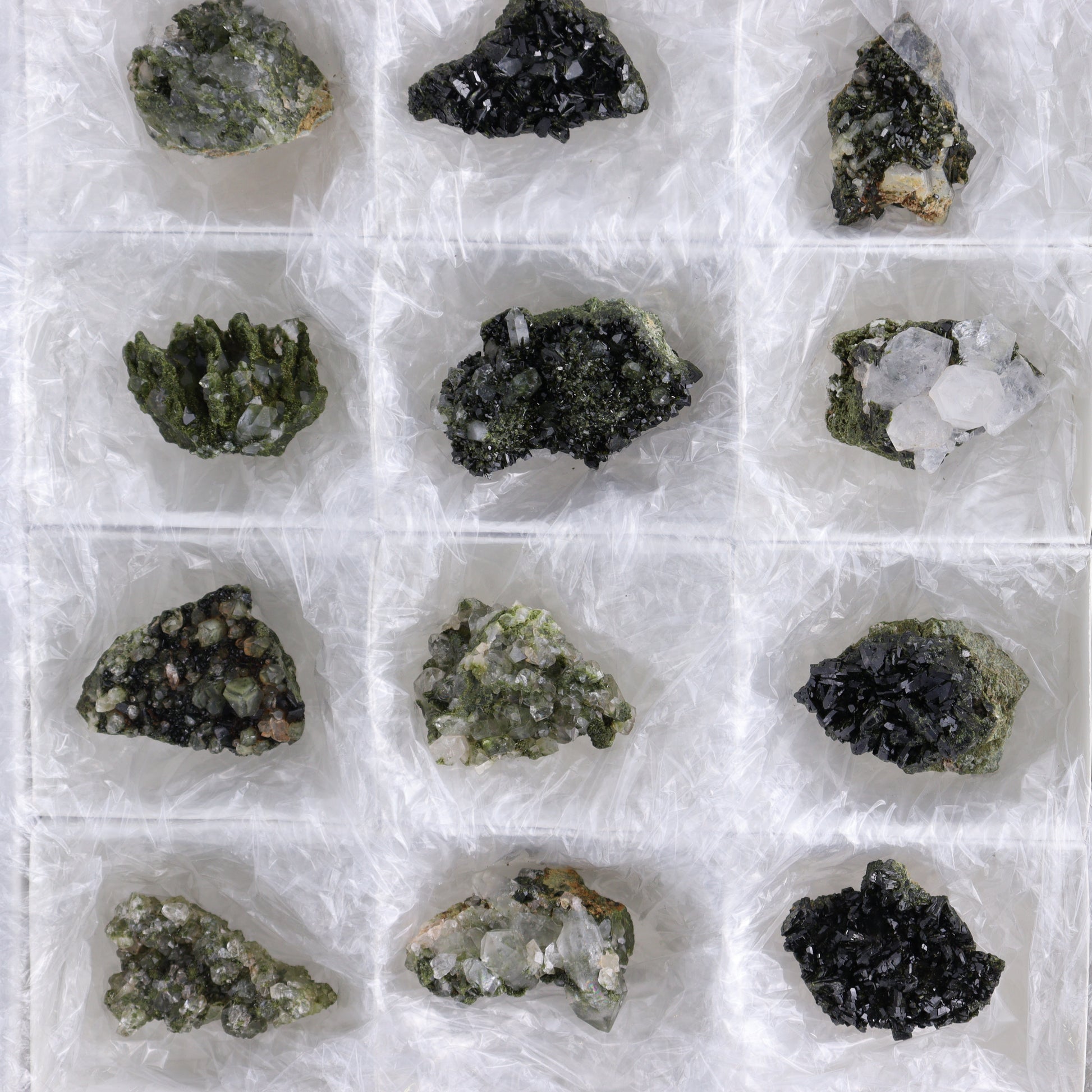 Epidote Set of 15 - Expert Wholesale and Supplier of Wholesale Crystals & Bulk Gemstones, ["epidote","flat","Flats"]