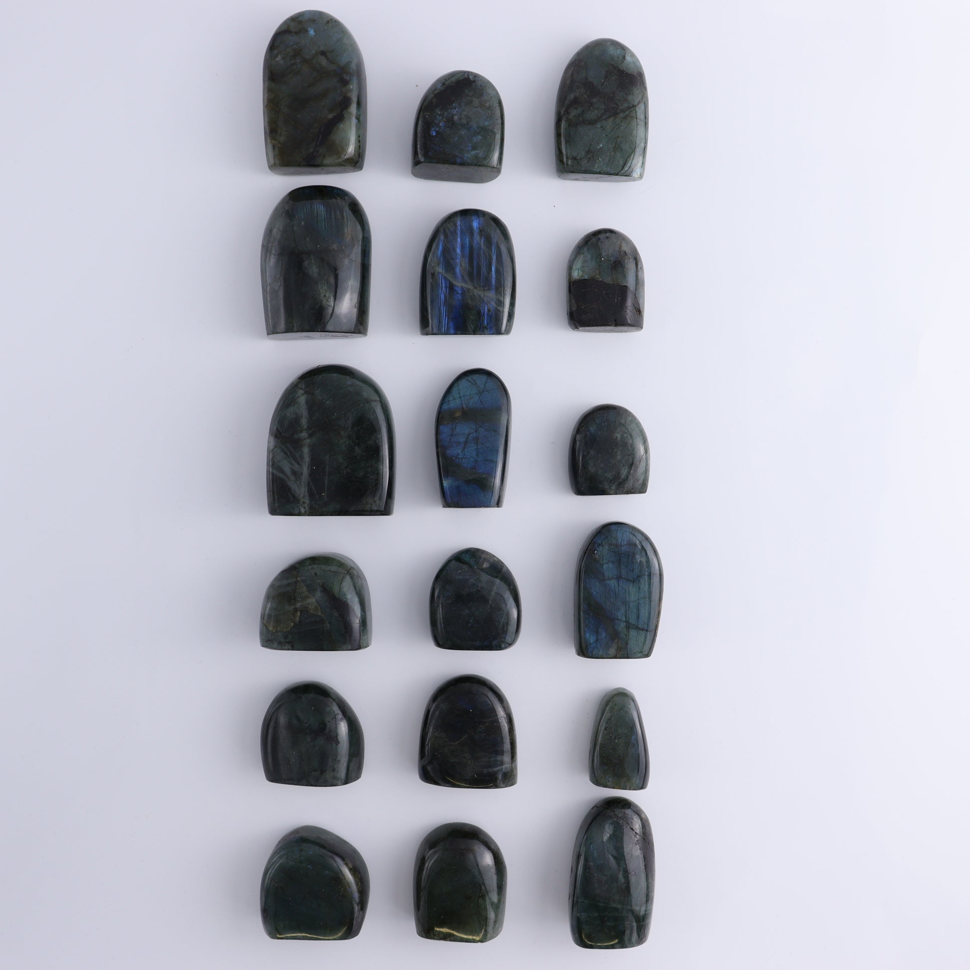 Labradorite Freeform Set of 18 - Expert Wholesale and Supplier of Wholesale Crystals & Bulk Gemstones, ["Freeforms","Labradorite","Madagascar"]