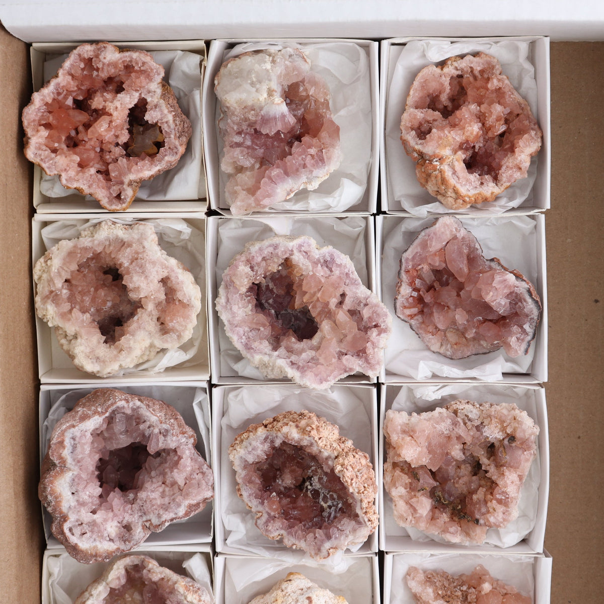 Pink Amethyst Geodes Set of 12
