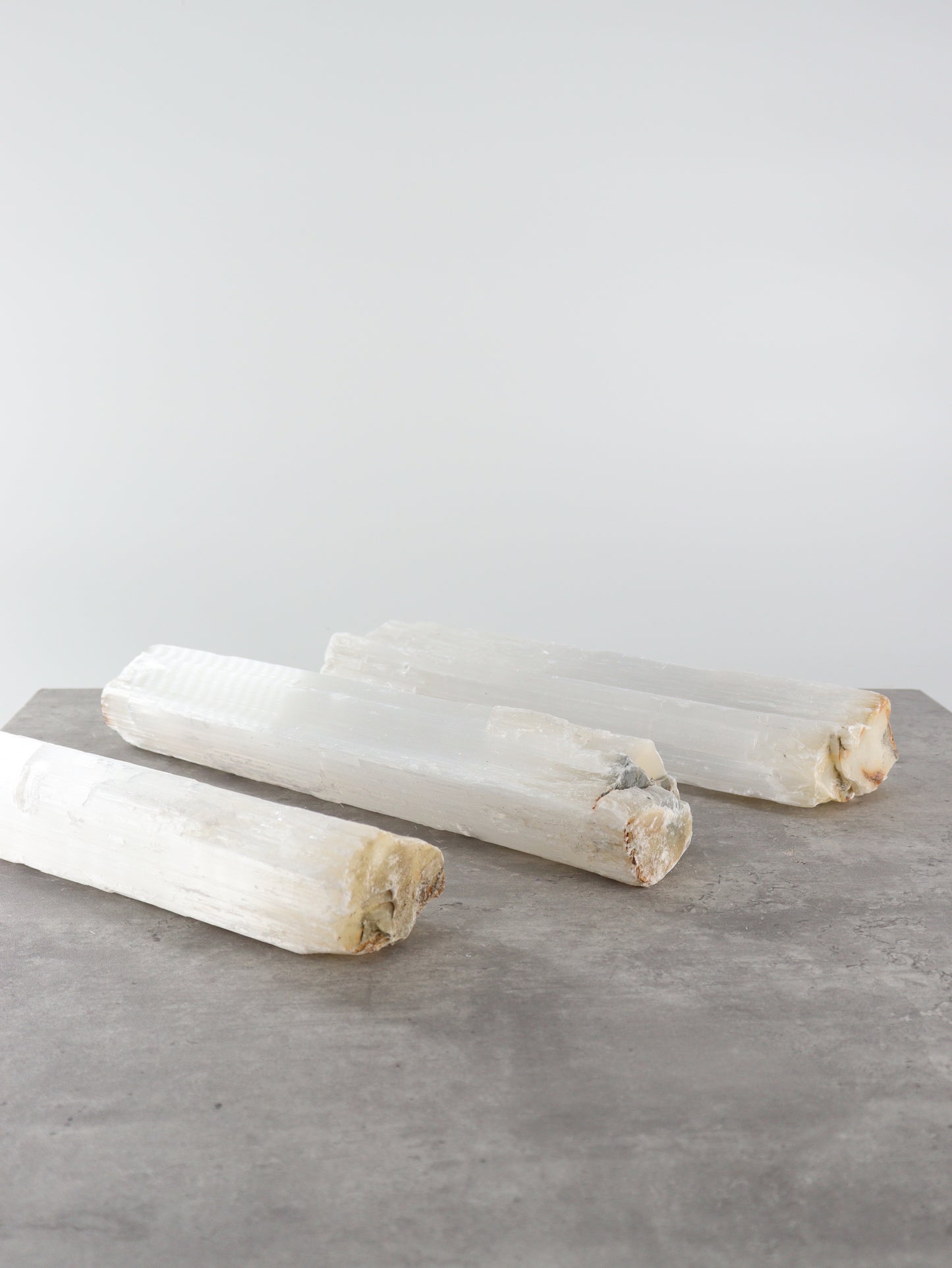 Selenite Logs Set of 3 - Expert Wholesale and Supplier of Wholesale Crystals & Bulk Gemstones, []