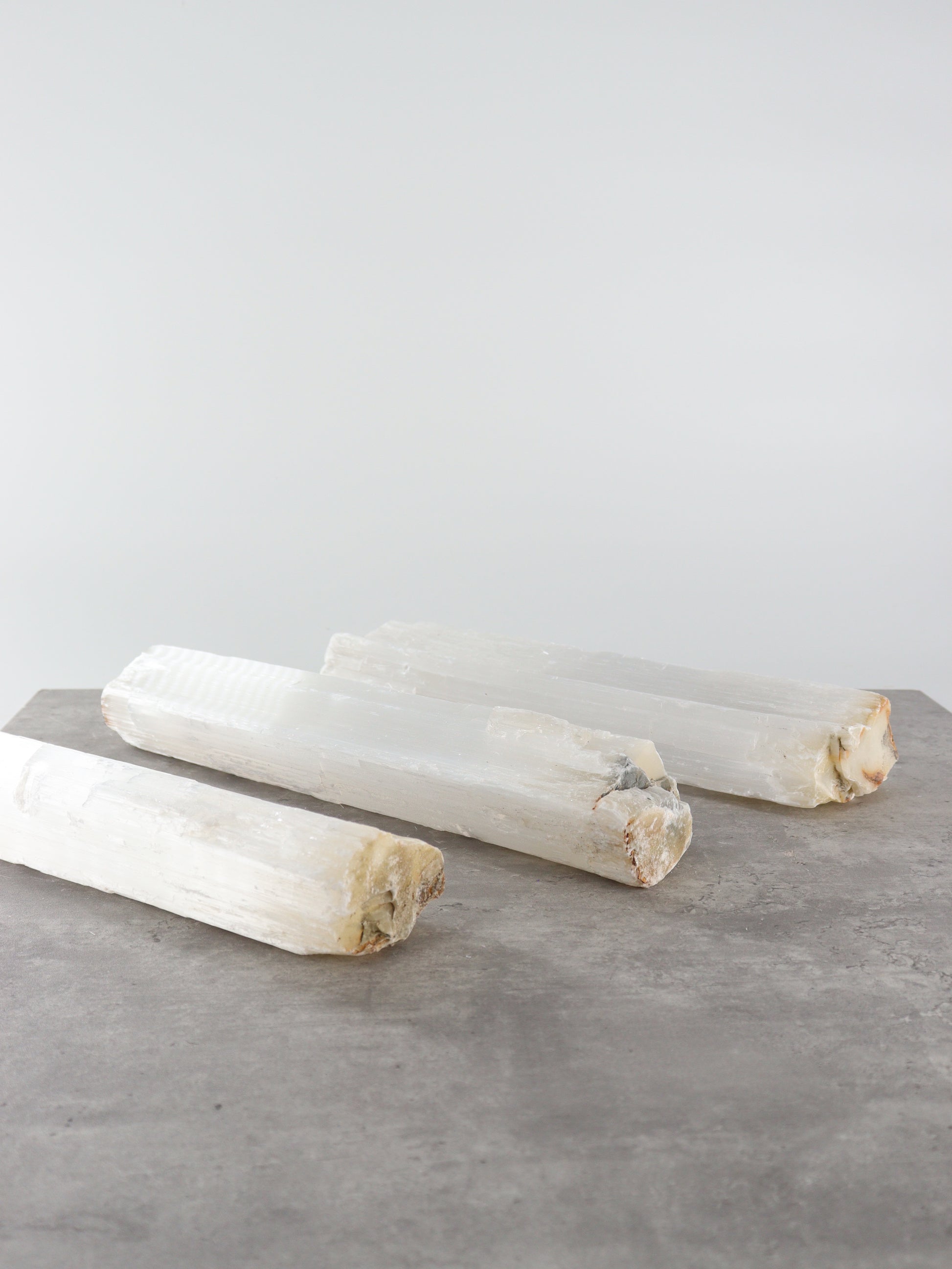 Selenite Logs Set of 3 - Expert Wholesale and Supplier of Wholesale Crystals & Bulk Gemstones, []
