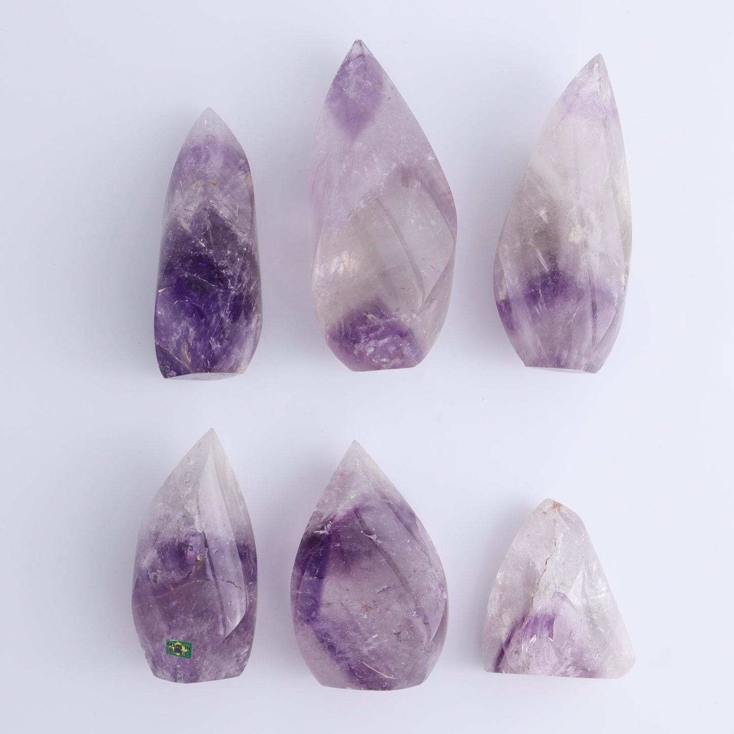 Imperfect Amethyst Flames Set of 6 - Expert Wholesale and Supplier of Wholesale Crystals & Bulk Gemstones, ["Amethyst","Brazil","flames"]
