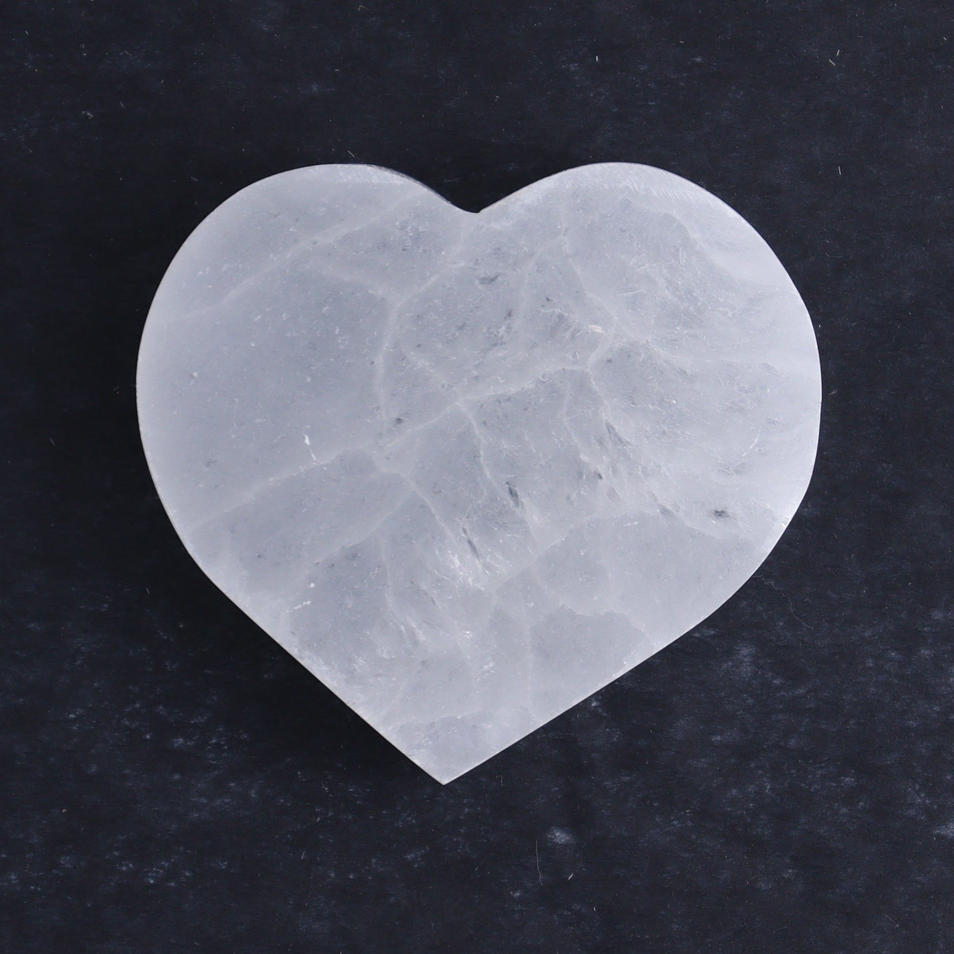 One Selenite (Satin Spar) Heart Flat 6 cm - 7 cm - Expert Wholesale and Supplier of Wholesale Crystals & Bulk Gemstones, ["close_30","Hearts","Morocco","Selenite"]