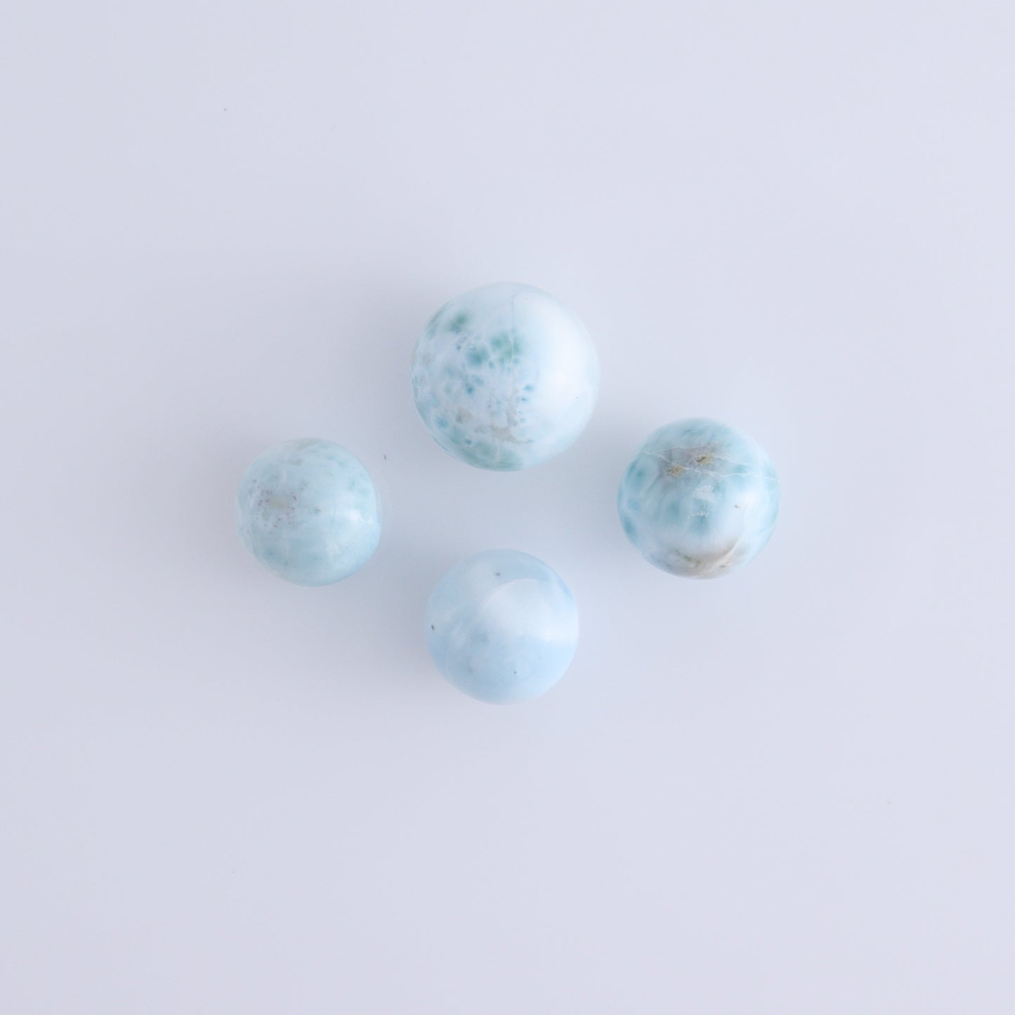 Larmiar Spheres Set of 8 - Expert Wholesale and Supplier of Wholesale Crystals & Bulk Gemstones, ["Larimar","Spheres"]