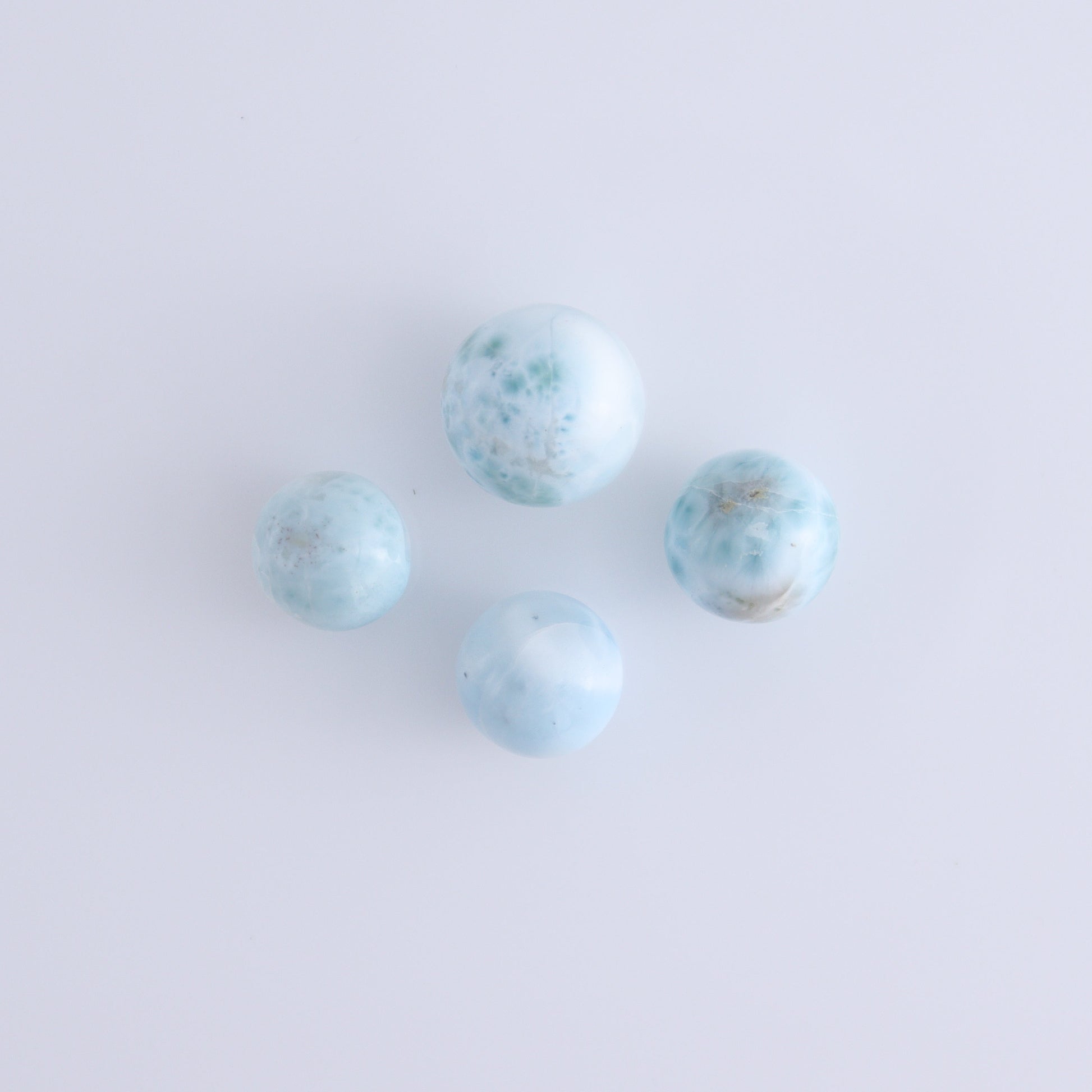 Larmiar Spheres Set of 8 - Expert Wholesale and Supplier of Wholesale Crystals & Bulk Gemstones, ["Larimar","Spheres"]