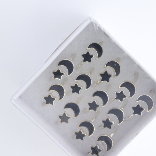 Black Tourmaline Rings Set of 12