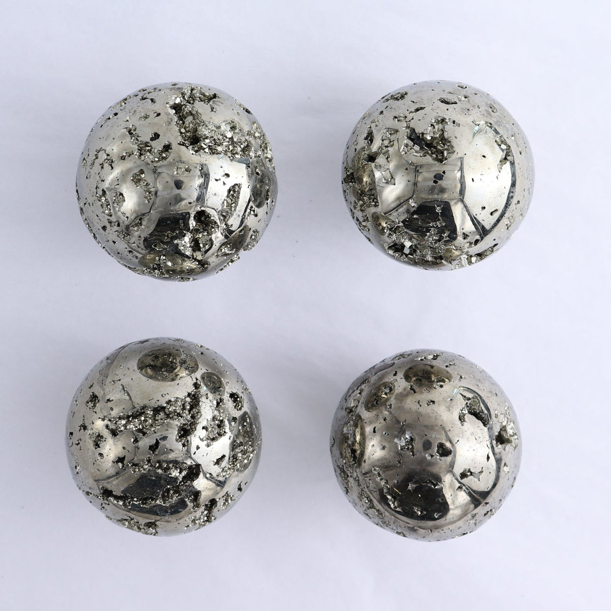 Pyrite Spheres Set of 4