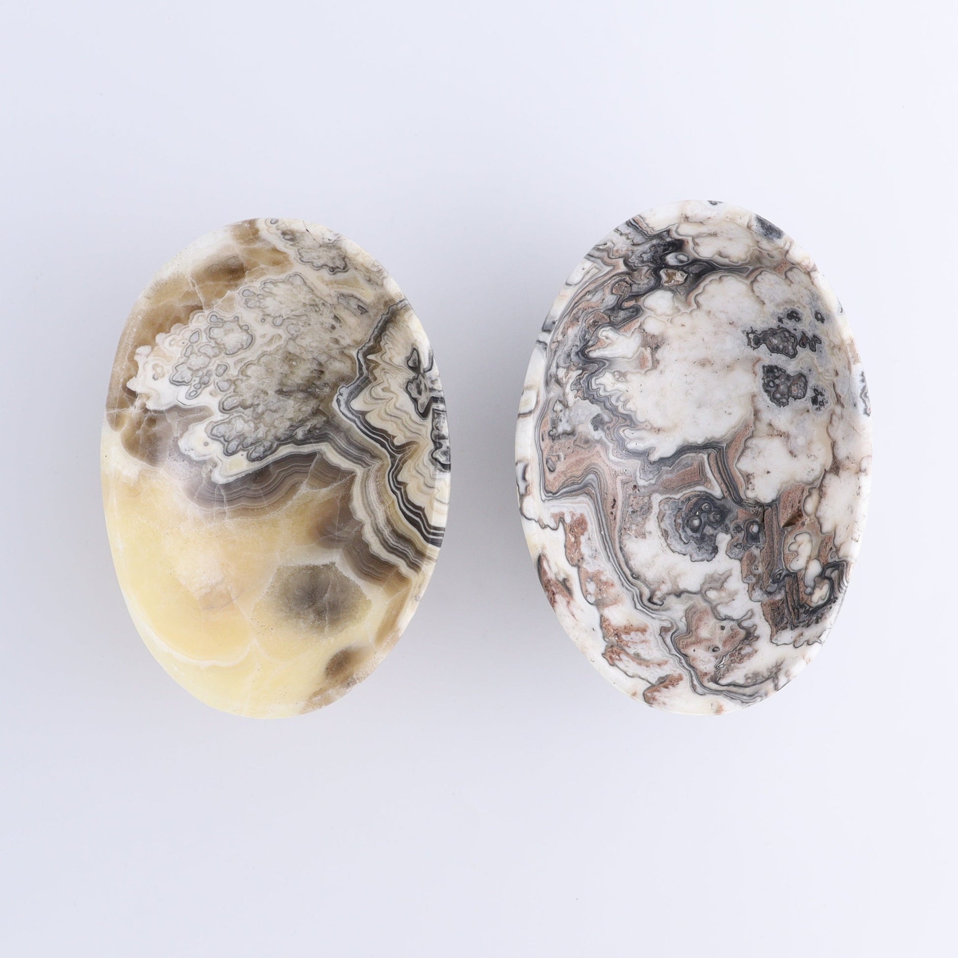 One Mexican Onyx/Calcite White Zebra Small Oval Bowl - Expert Wholesale and Supplier of Wholesale Crystals & Bulk Gemstones, ["bowl","Bowls","Calcite","Catalog Onyx","Decorative Dish","Mexico","onyx"]