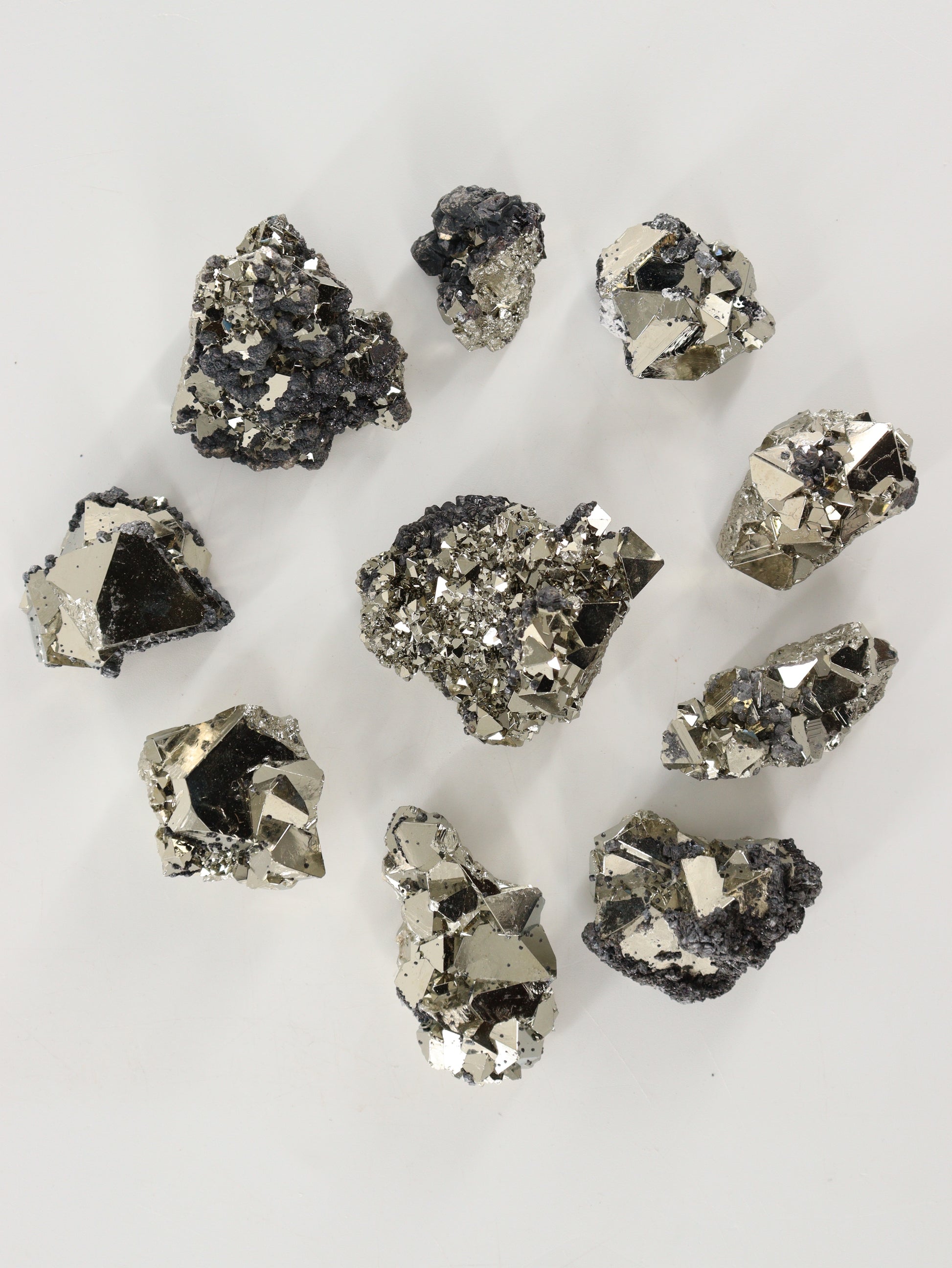 Rough Octahedral Pyrite Set of 10 - Expert Wholesale and Supplier of Wholesale Crystals & Bulk Gemstones, []
