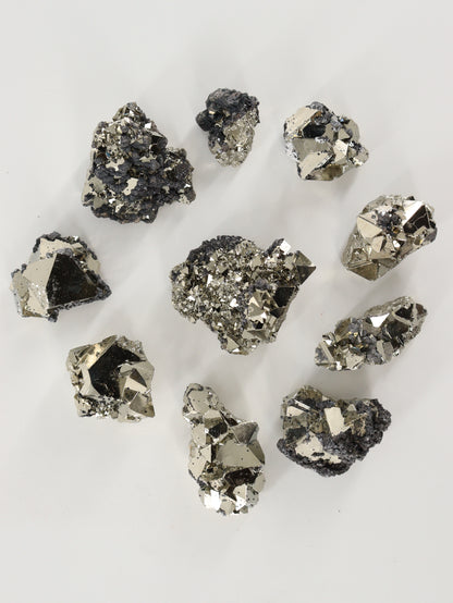 Rough Octahedral Pyrite Set of 10 - Expert Wholesale and Supplier of Wholesale Crystals & Bulk Gemstones, []