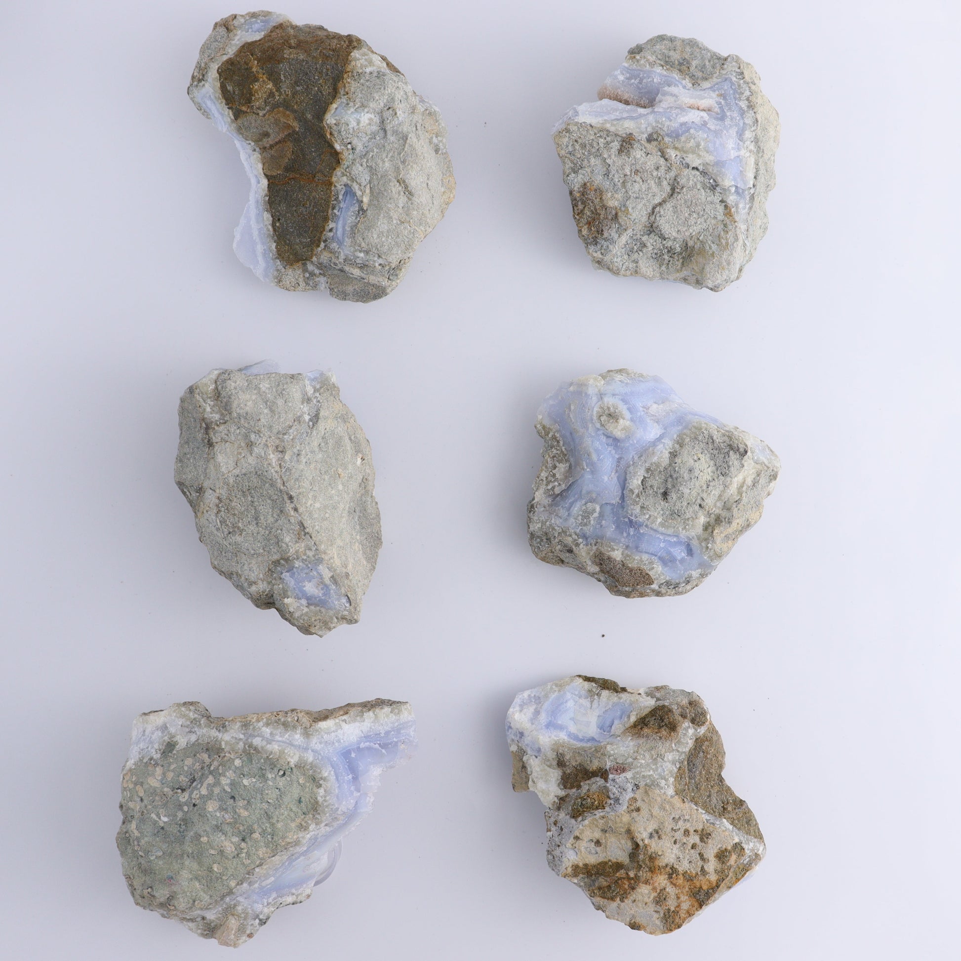 Blue Lace Agate Freeforms Set of 6 - Expert Wholesale and Supplier of Wholesale Crystals & Bulk Gemstones, ["Agate","Blue Lace Agate"]