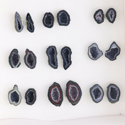 Tabasco Geodes 9 Pairs - Expert Wholesale and Supplier of Wholesale Crystals & Bulk Gemstones, ["Geodes","Tabasco Geode"]