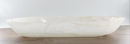 Mexican Onyx/Calcite Canoe Bowl 28"