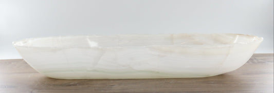 Mexican Onyx/Calcite Canoe Bowl 28"