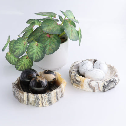 One Mexican Onyx/Calcite Yellow & Black Zebra Rustic Bowl - Expert Wholesale and Supplier of Wholesale Crystals & Bulk Gemstones, ["bowl","Calcite","Catalog Onyx","Decorative Dish","Mexico","onyx"]