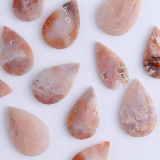 One Pink Carnelian Teardrop Cab