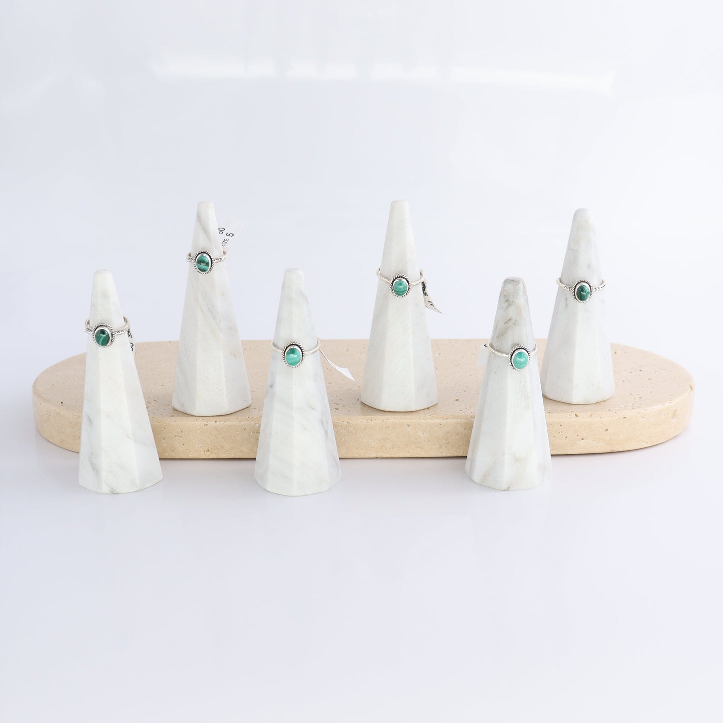 Malachite Rings Set of 6 (Ring Holders Not Included) - Expert Wholesale and Supplier of Wholesale Crystals & Bulk Gemstones, ["Malachite","Ring","rings","sterling silver"]