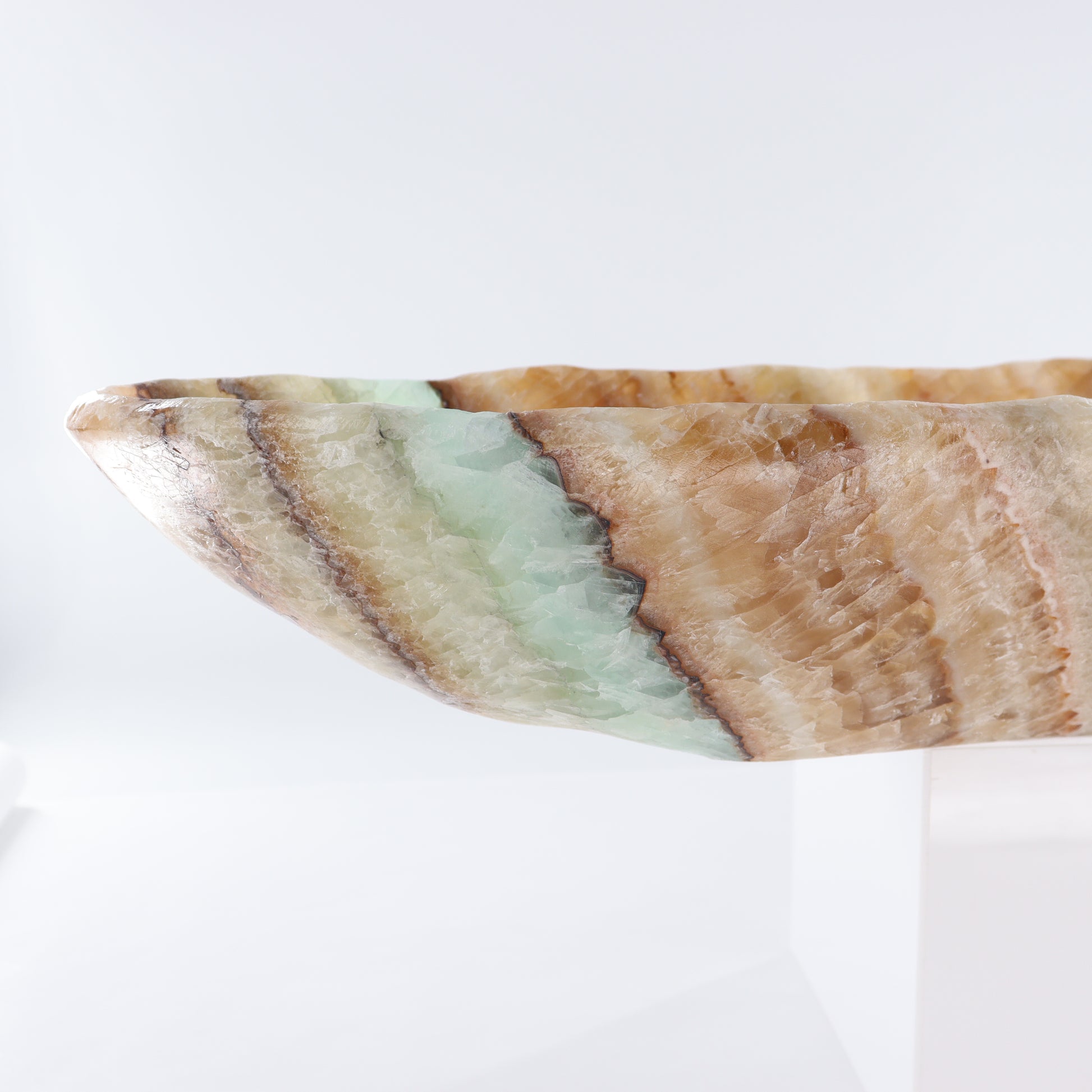 Mexican Onyx/Calcite Canoe Bowl - Expert Wholesale and Supplier of Wholesale Crystals & Bulk Gemstones, ["Bowls","Calcite","canoe","Mexico","onyx"]