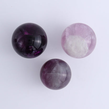 Purple Fluorite Spheres Set of 9 - Expert Wholesale and Supplier of Wholesale Crystals & Bulk Gemstones, ["Fluorite","Purple Fluorite","Spheres"]