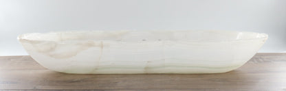 Mexican Onyx/Calcite Canoe Bowl 28"