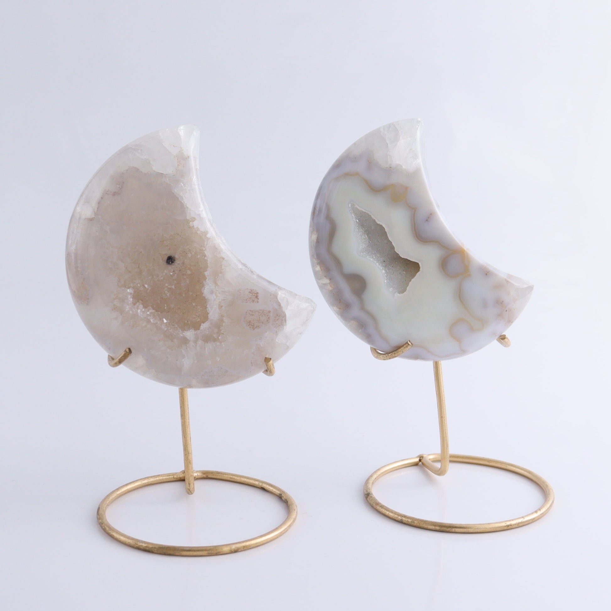 Agate Moons with Stand Set of 6 - Expert Wholesale and Supplier of Wholesale Crystals & Bulk Gemstones, ["Agate","Brazil","moons"]