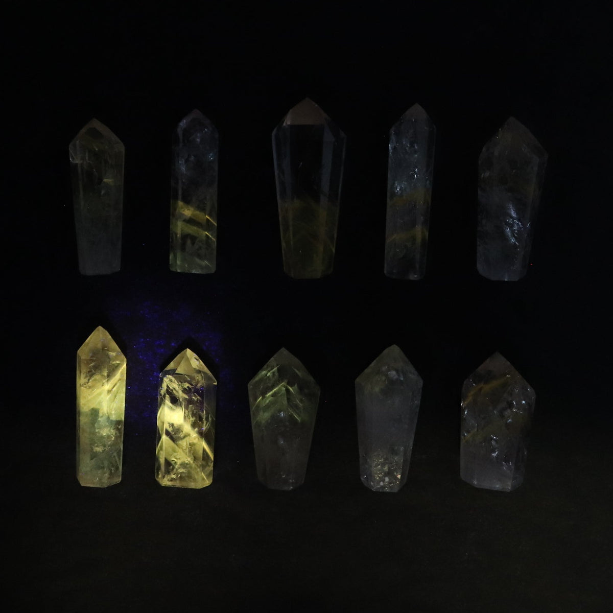 Powellite Amethyst UV Reactive Towers Set of 10