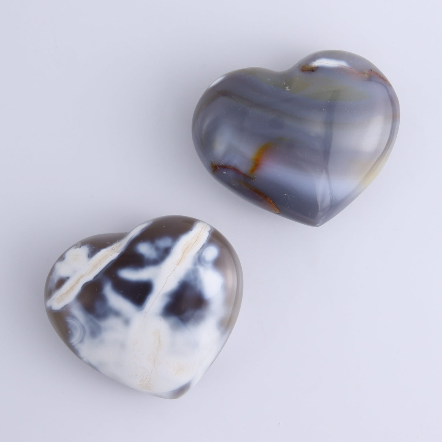 Orca Agate Hearts Set of 6 - Expert Wholesale and Supplier of Wholesale Crystals & Bulk Gemstones, ["Hearts","Madagascar","Orca Agate"]
