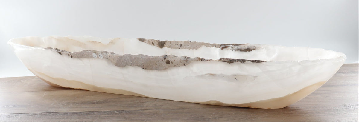 Mexican Onyx/Calcite Canoe Bowl 36"