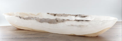 Mexican Onyx/Calcite Canoe Bowl 36"
