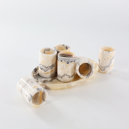 Zebra Onyx Shot Glasses Set of 6 - Expert Wholesale and Supplier of Wholesale Crystals & Bulk Gemstones, []