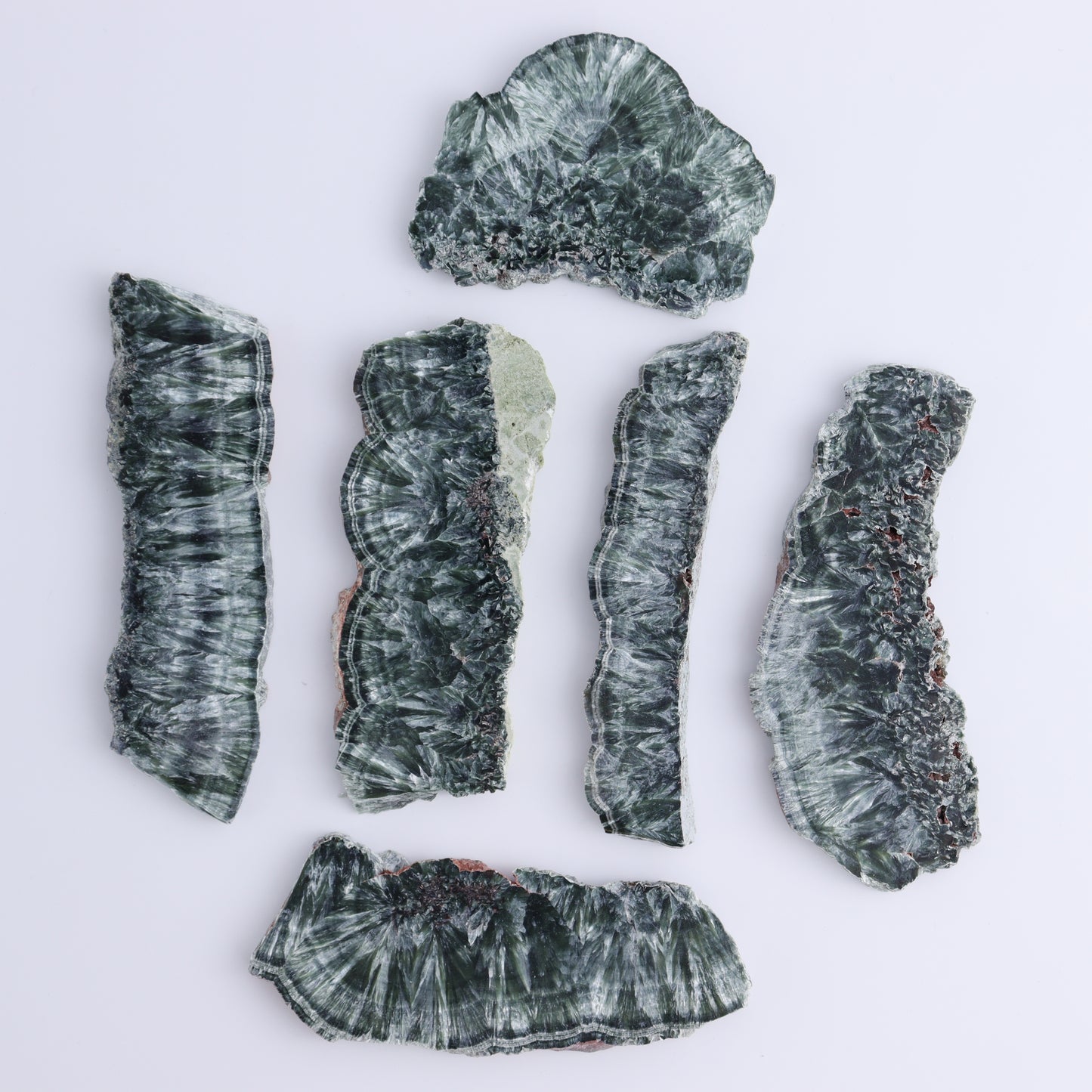 Seraphinite Slices Set of 6 - Expert Wholesale and Supplier of Wholesale Crystals & Bulk Gemstones, ["Seraphinite","Slices and Slabs"]
