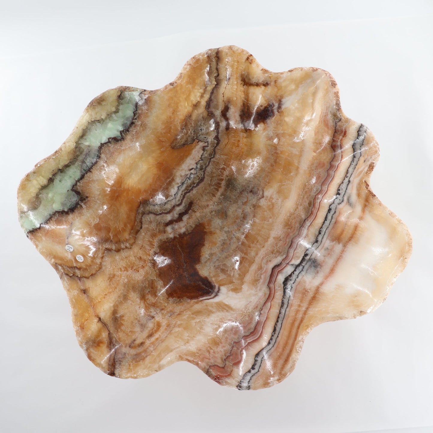 Mexican Onyx/Calcite Bowl (L) 24" x (W) 12" x (H) 9"