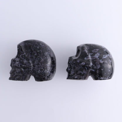 Indigo Gabbro Skulls Set of 2 - Expert Wholesale and Supplier of Wholesale Crystals & Bulk Gemstones, ["Indigo Gabbro","Madagascar","Skulls"]