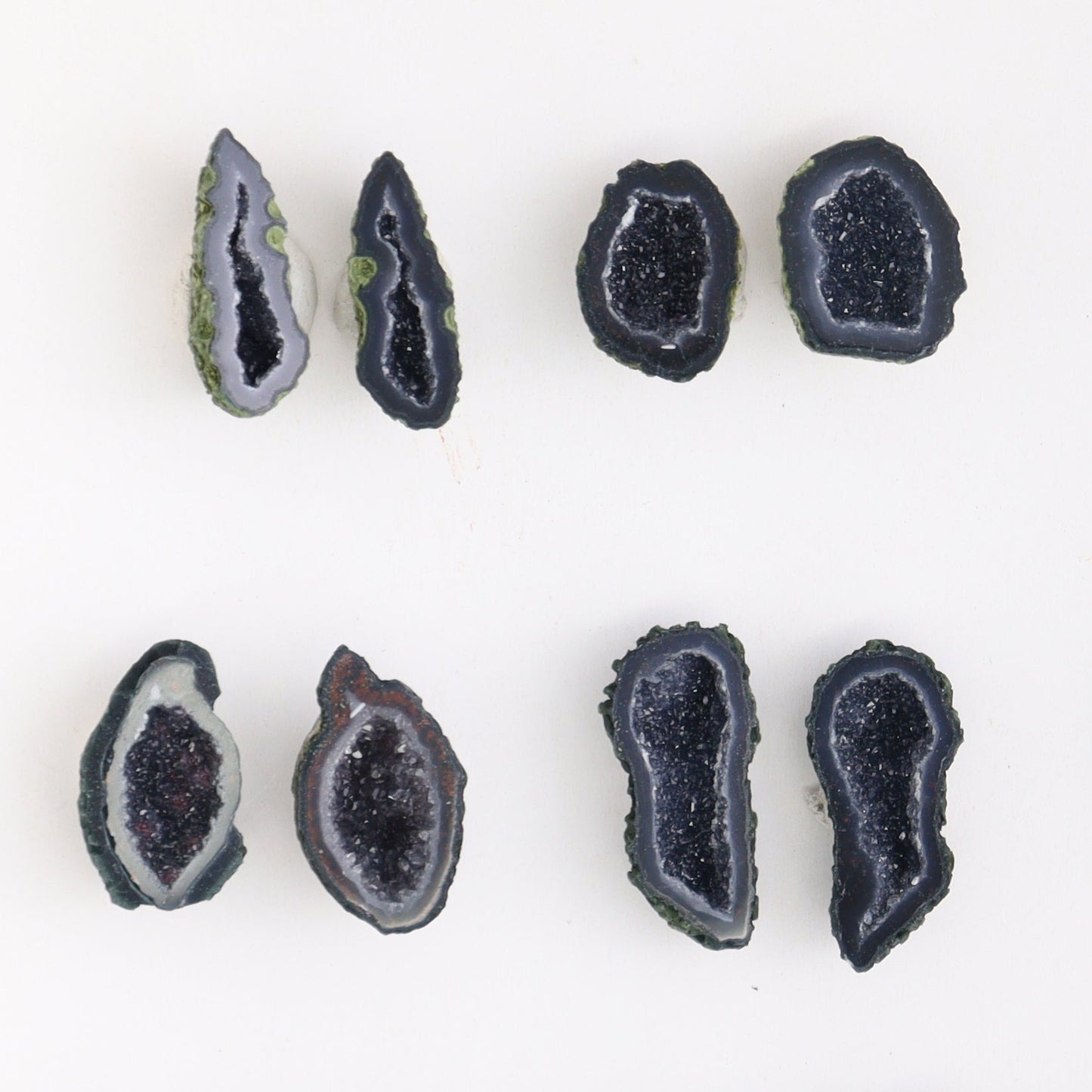 Tabasco Geodes 9 Pairs - Expert Wholesale and Supplier of Wholesale Crystals & Bulk Gemstones, ["Geodes","Tabasco Geode"]